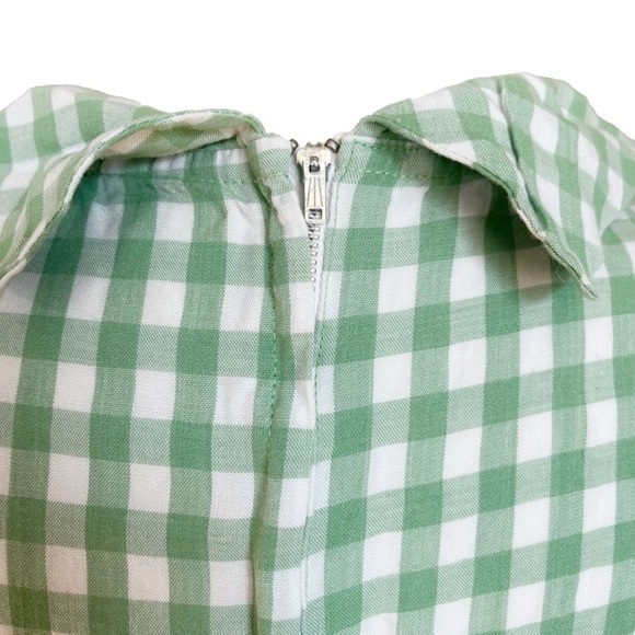 Vintage 60s Royal Miss Green Gingham Sundress Drop Waist Cottagecore Mod - Picture 6 of 8